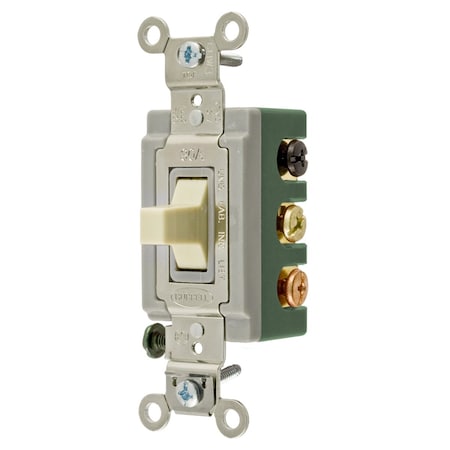 Bryant Toggle Switch, Double-Pole Double-Throw Center Off, 30A120/277V AC, Back and Side Wired 3025I